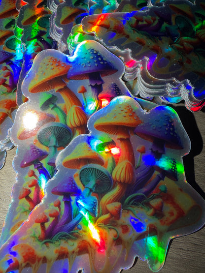 Shroom Slice Holographic Sticker