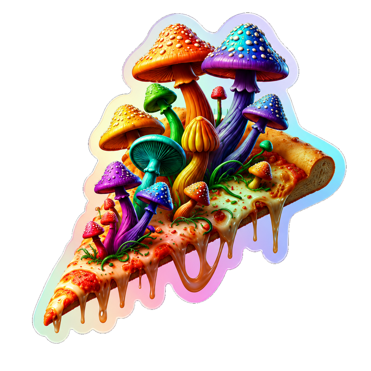 Shroom Slice Holographic Sticker